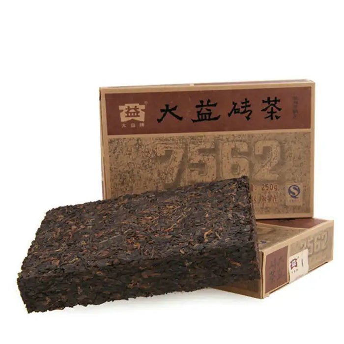 2010 DaYi "7562" Brick 250g Puerh Shou Cha Ripe Tea - King Tea Mall