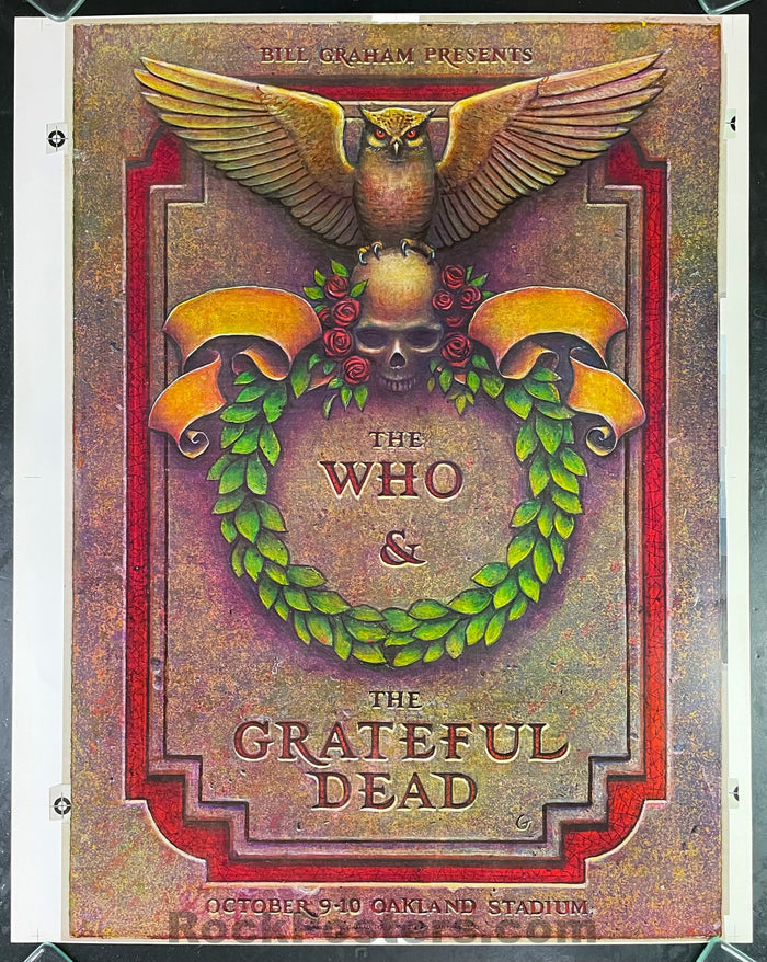 AUCTION - AOR 4.43 - Grateful Dead The Who - Uncut Proof - 1976 Poster - Near Mint Minus