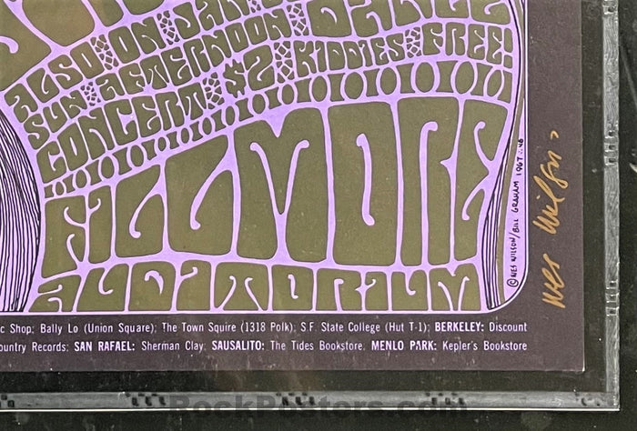 AUCTION - BG-46 - Butterfield Blues Band - 1967 Poster - Wes Wilson Signed - Fillmore Auditorium - CGC Graded 9.8