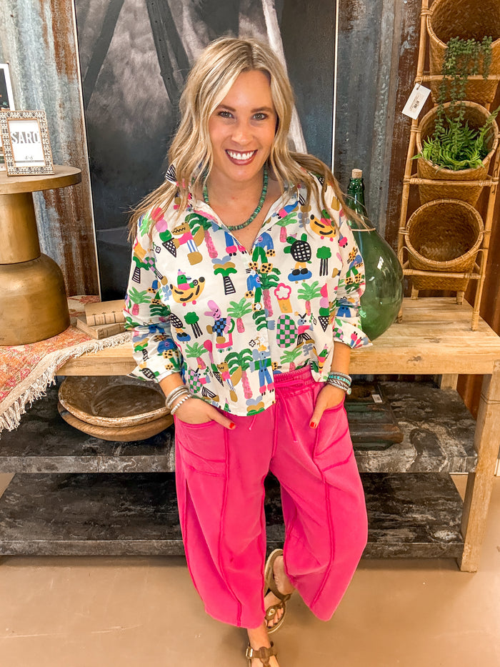 COLOR CARNIVAL BUTTON DOWN, CREAM