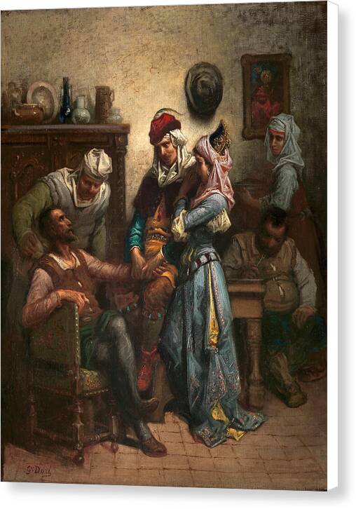 Don Quixote and Sancho Panza Entertained by Basil and Quiteria - Canvas Print