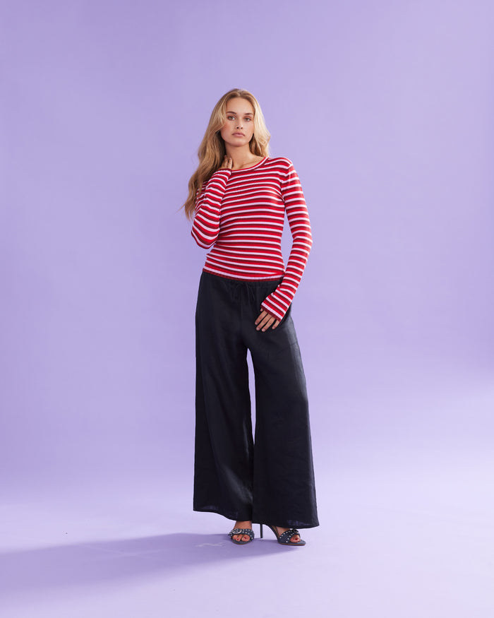 ESME LONG SLEEVE BURGUNDY RED LILAC