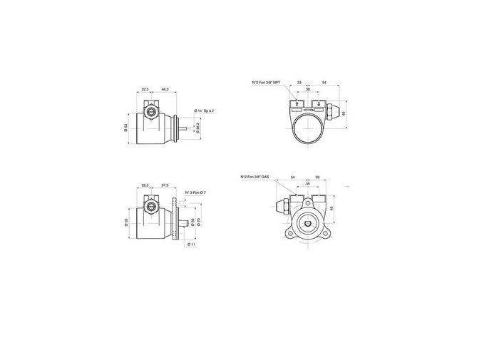 FA154, Rotary Vane Pump Nuert Ø 3/8" Gas,150 L/H CASADIO, CIMBALI, FAEMA - Coffeesection