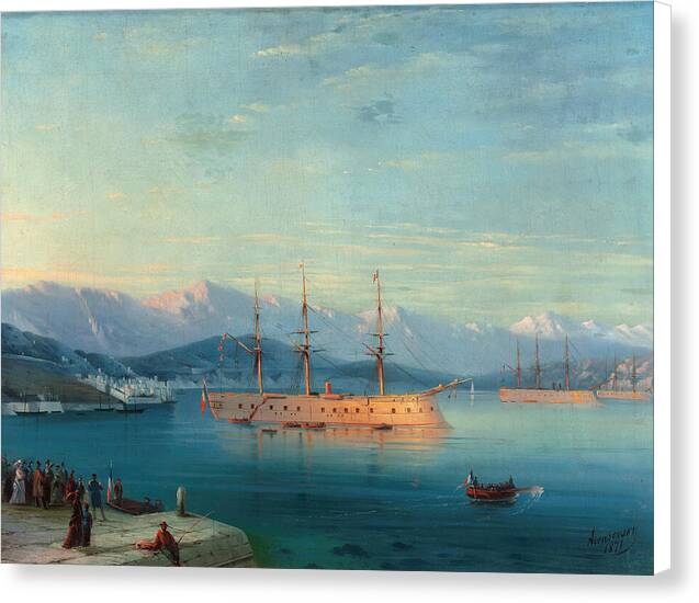 French Ships Departing the Black Sea - Canvas Print