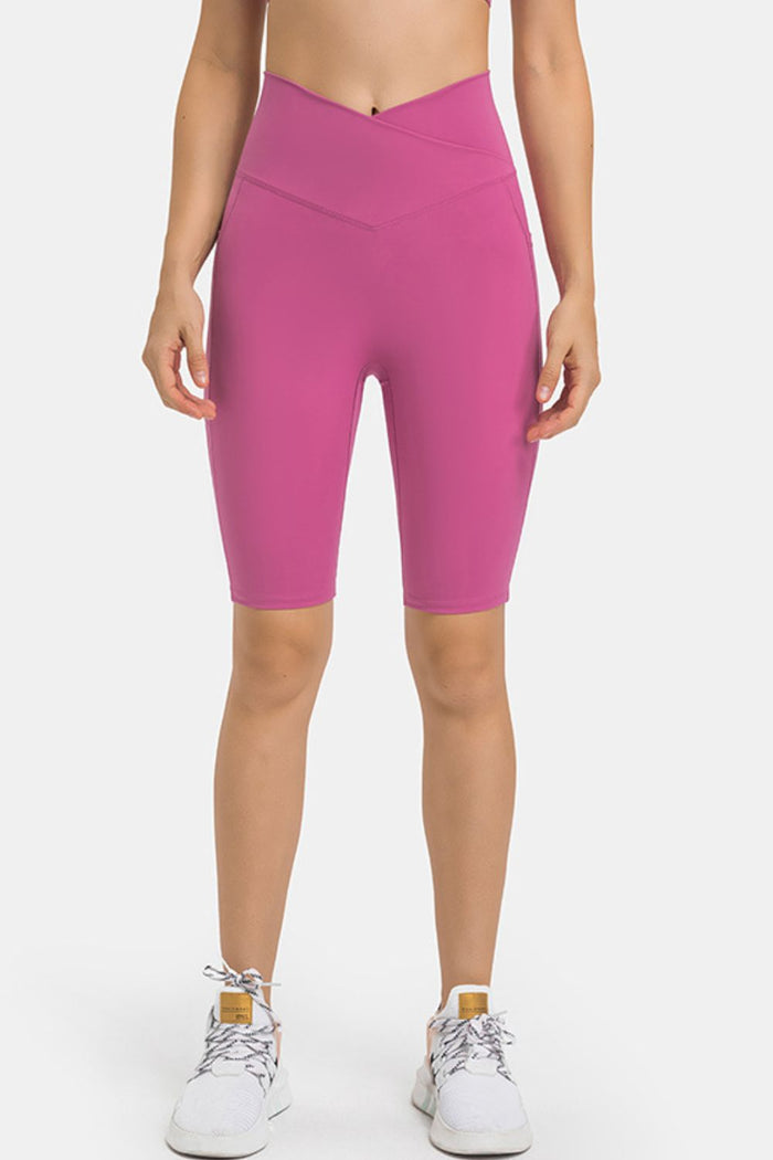 High Waist Biker Shorts with Pockets - Madikfashions.com