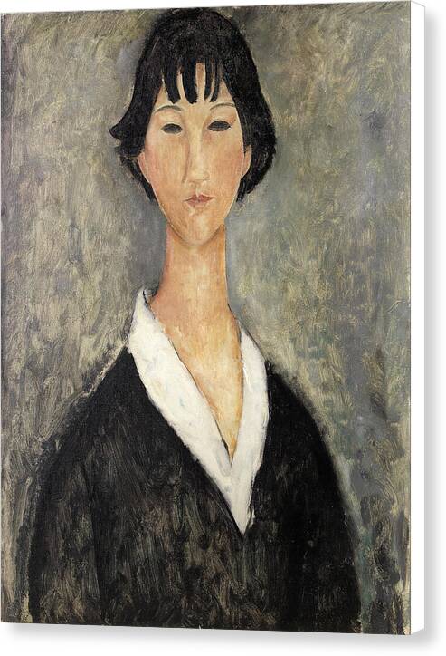 Jeune Fille Aux Cheveux Noirs - Canvas Print