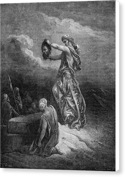 Judith showing the head of Holofernes - Canvas Print
