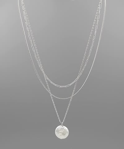 Luna Mother of Pearl Triple Layered Necklace