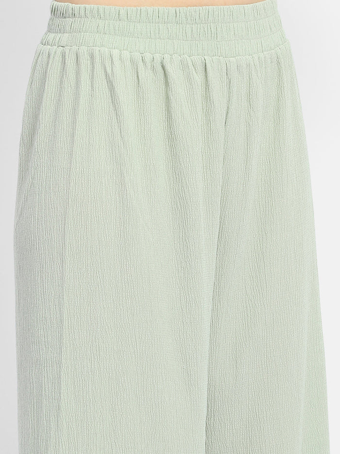 Madame Textured Mint Green Knotted Co-Ord Set