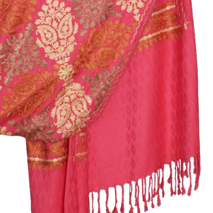 Radish Odhni Embroidered | Stoles & Shawls | 100% Wool | For Women - Mojopanda Organic Store