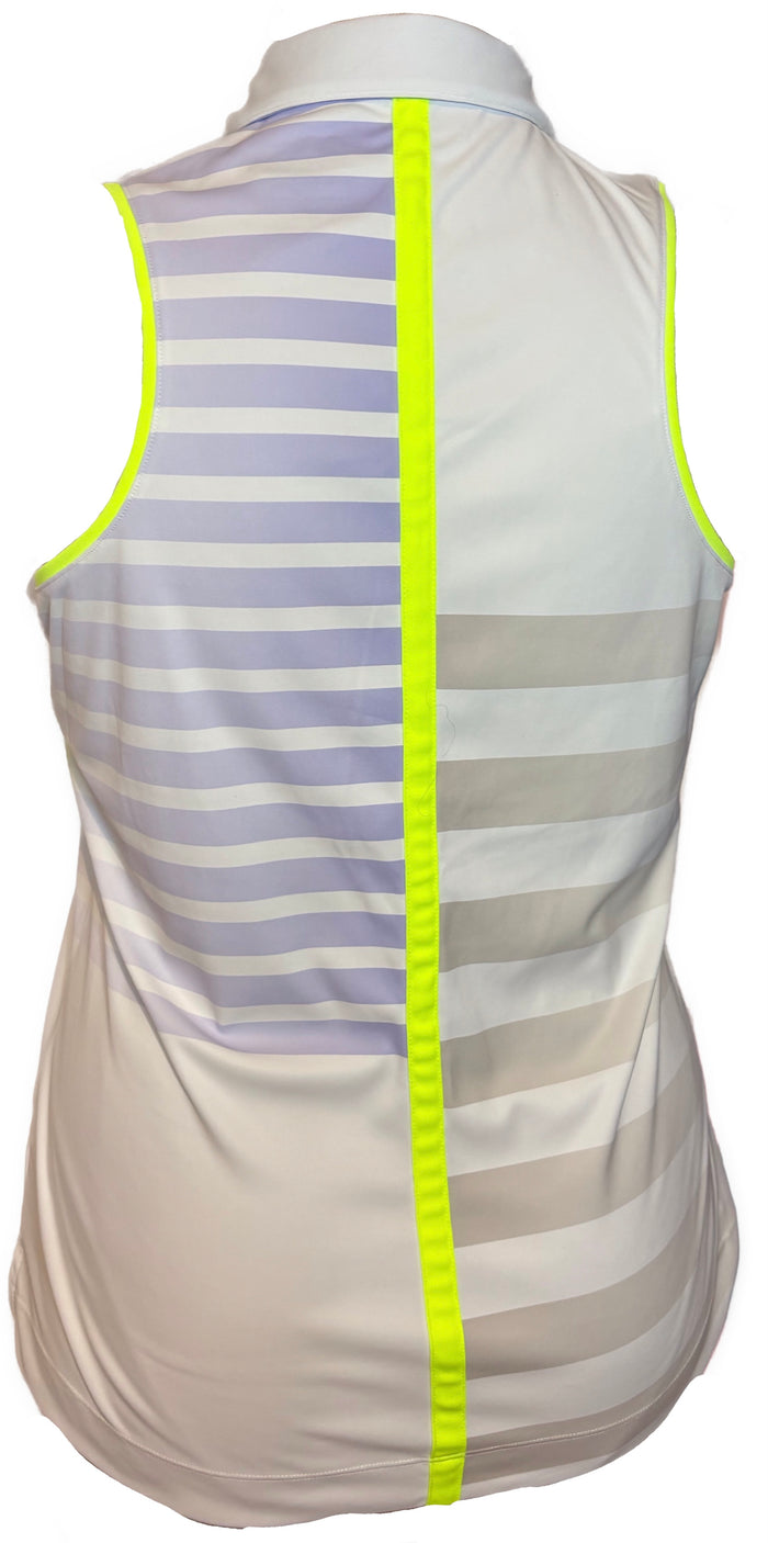 Slazenger Gray, Lavender & Neon Yellow Split Strip Sleeveless Size L