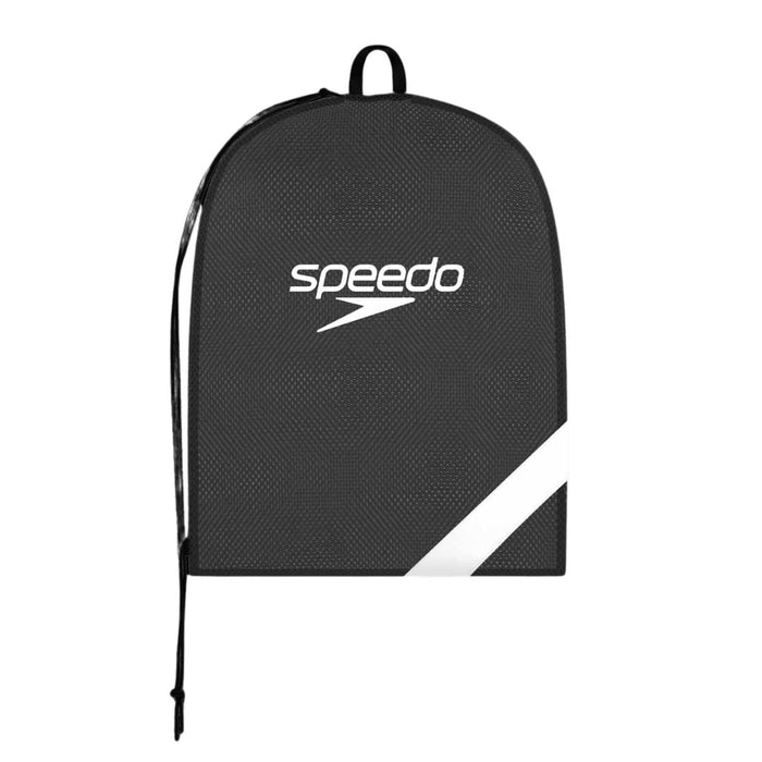 Black Speedo XL Team Mesh Bag with sturdy mesh design and spacious compartments for swim gear storage.
