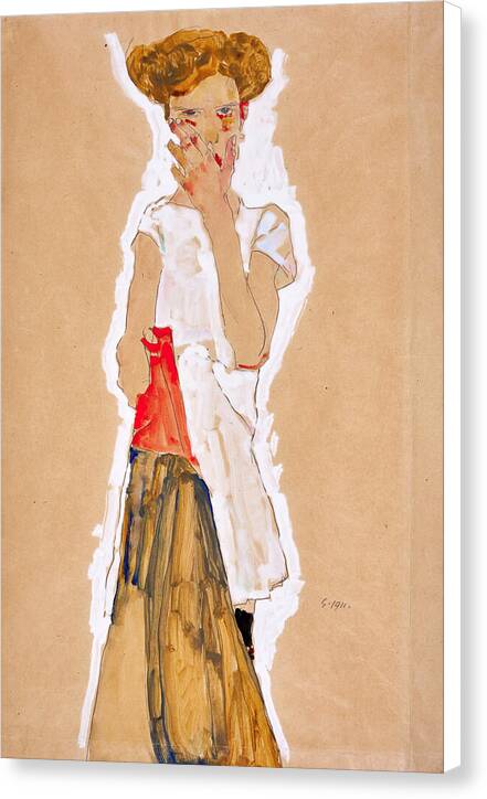 Standing Girl in a White Petticoat - Canvas Print