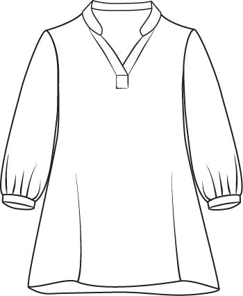 Terra Top, detailed sketch shown. 100% European Linen, Machine Washable.