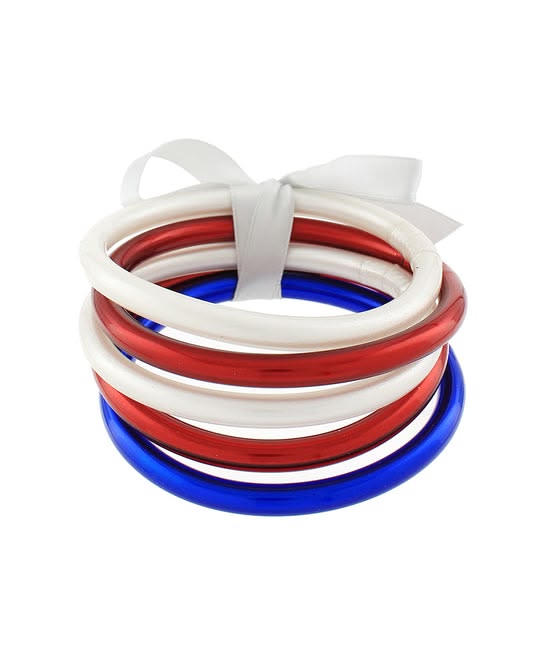 The Americana Luxe: 5-Piece Signature Tube Jelly Bangle Set