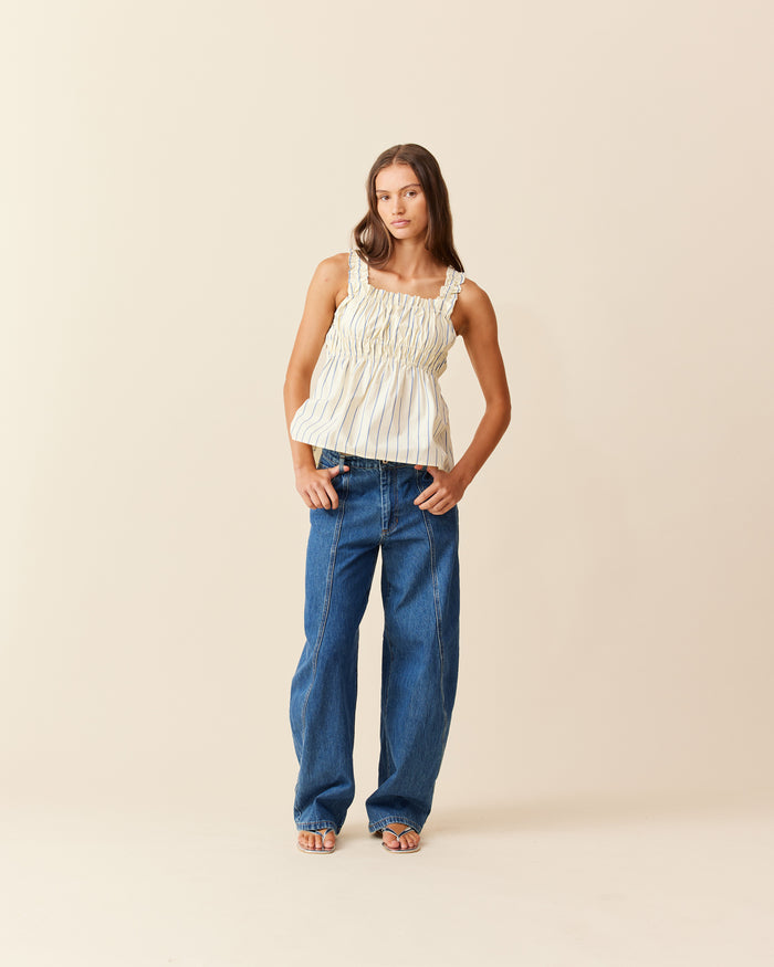 TRULLI TOP BUTTER NAVY STRIPE