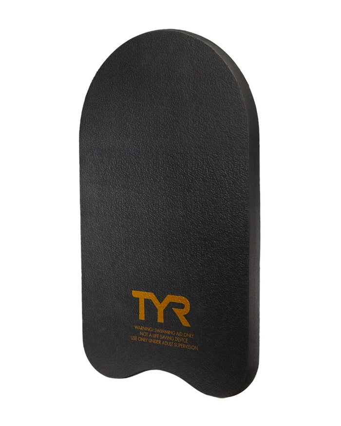TYR Classic Kickboard in black and gold, designed for swimming training and water activities.