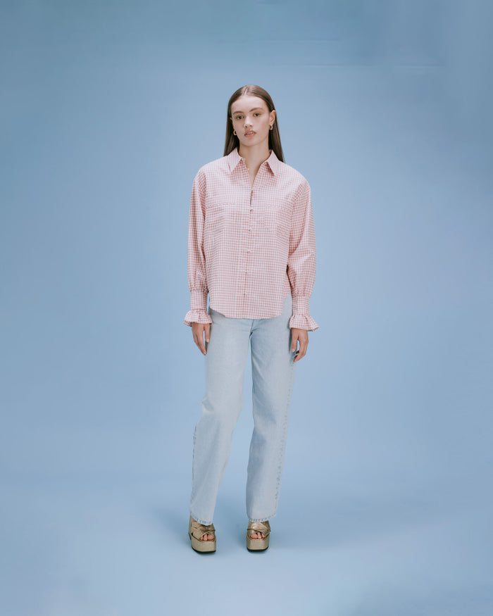 VAL GINGHAM SHIRT PINK GINGHAM