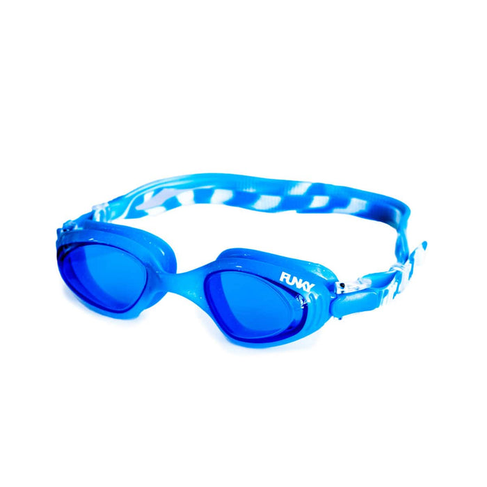 Blue Way Funky Slushee Swirl Star Swimmer Goggle with adjustable strap and clear lens for comfortable swimming.