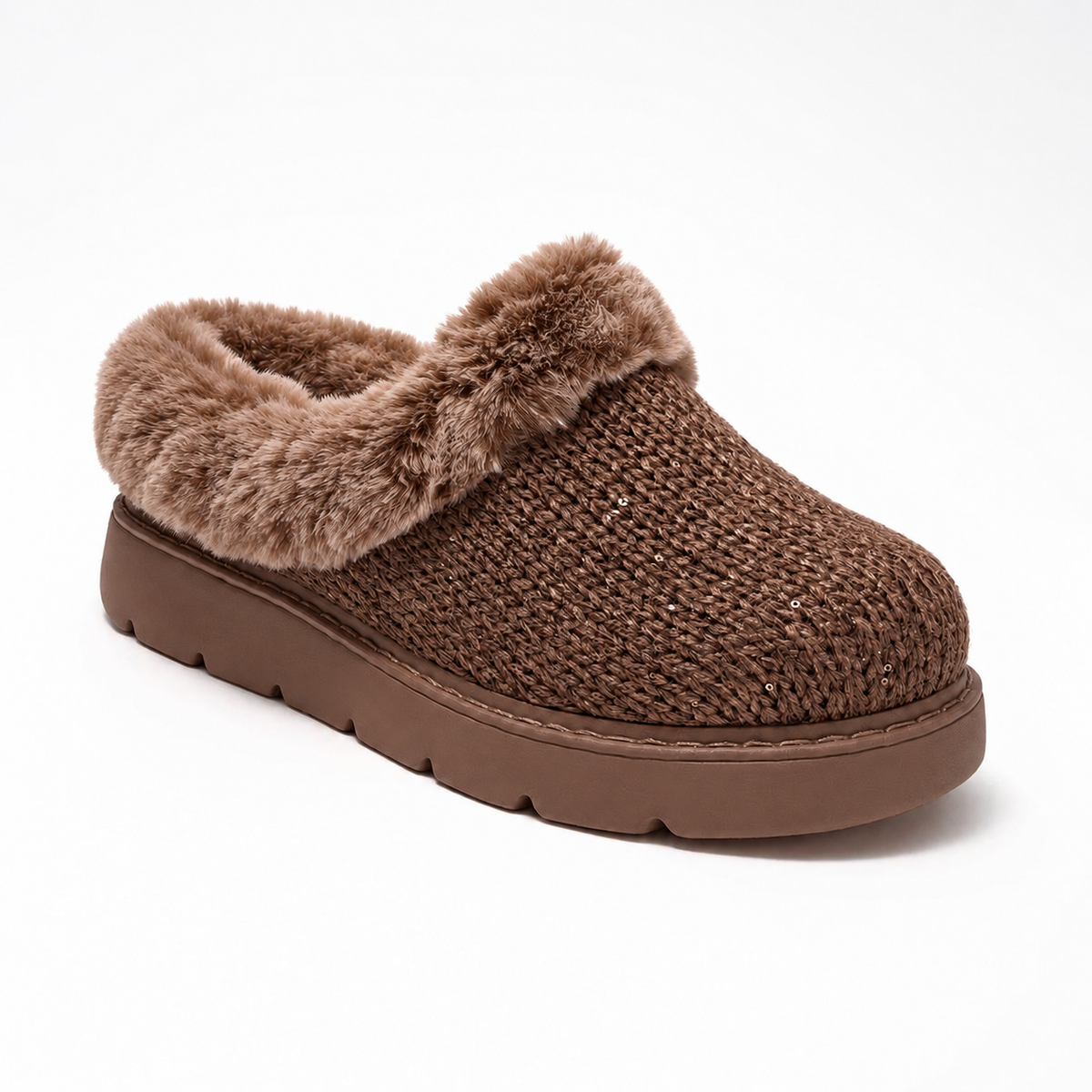 Women’s Cozy Faux-Fur Lined Knit Slip-On Shoes
