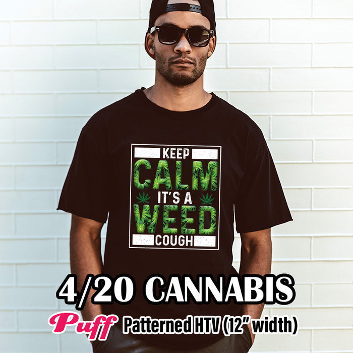 420 cannabis patterned HTV
