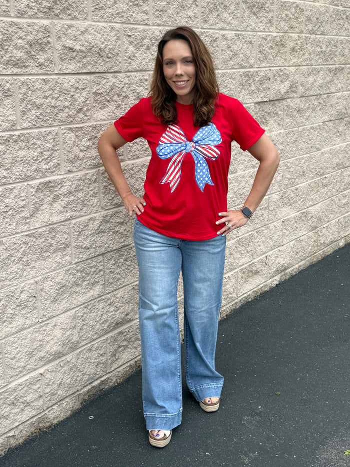 Tummy Control High-Rise Wide Flare Jeans