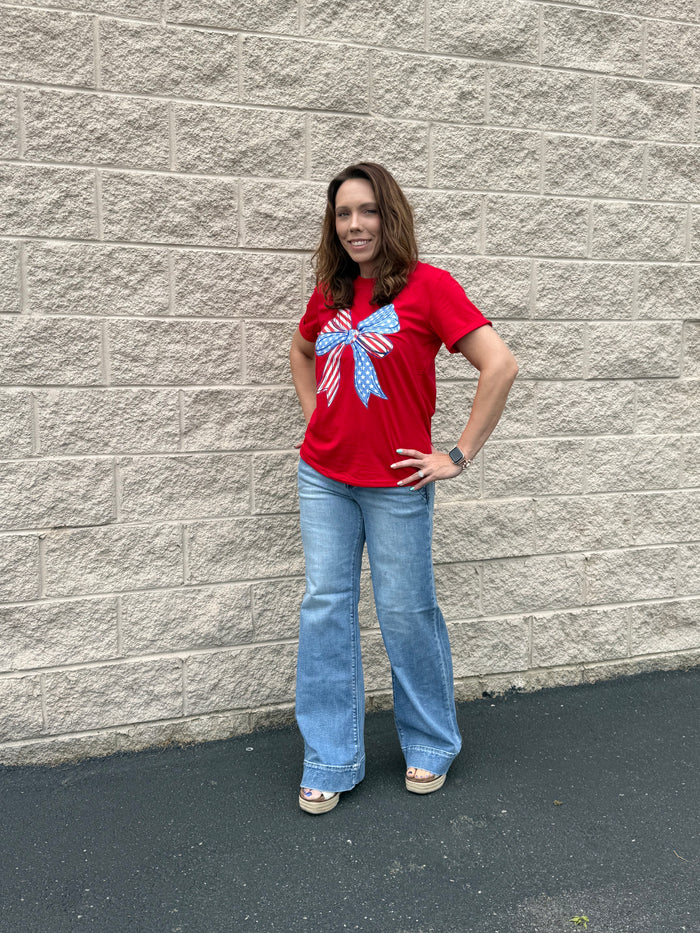 Tummy Control High-Rise Wide Flare Jeans