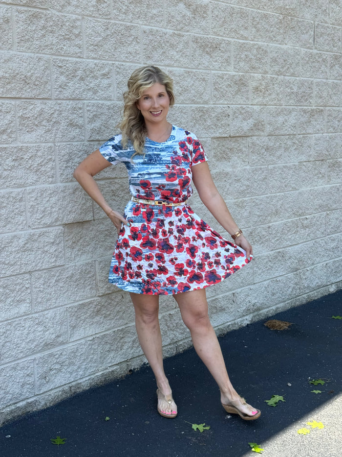 Inoah Poppy Chic A-Line Dress