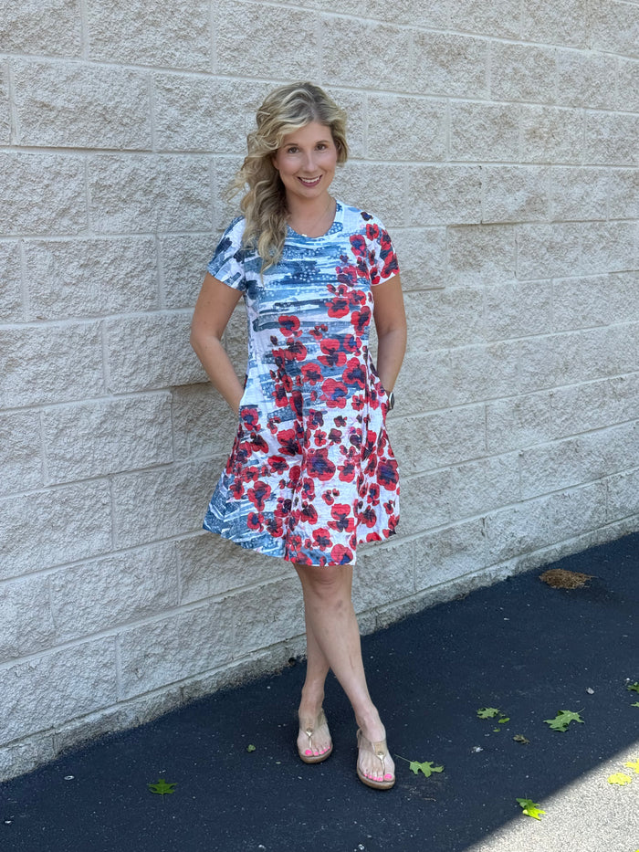 Inoah Poppy Chic A-Line Dress