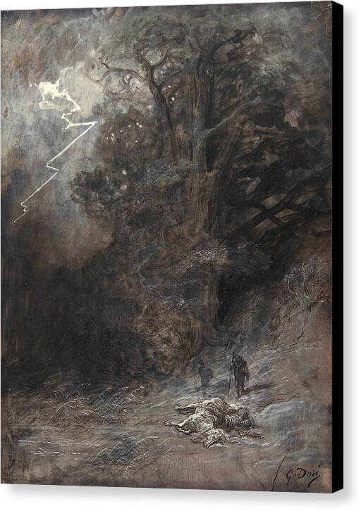 A Rider and a Dead Horse in a Landscape - Canvas Print