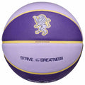 Nike All Court 8P 2.0 L James tennis balls in hydrangeas, Cel Gold, and purple, shown in a set of tennis balls with branding.