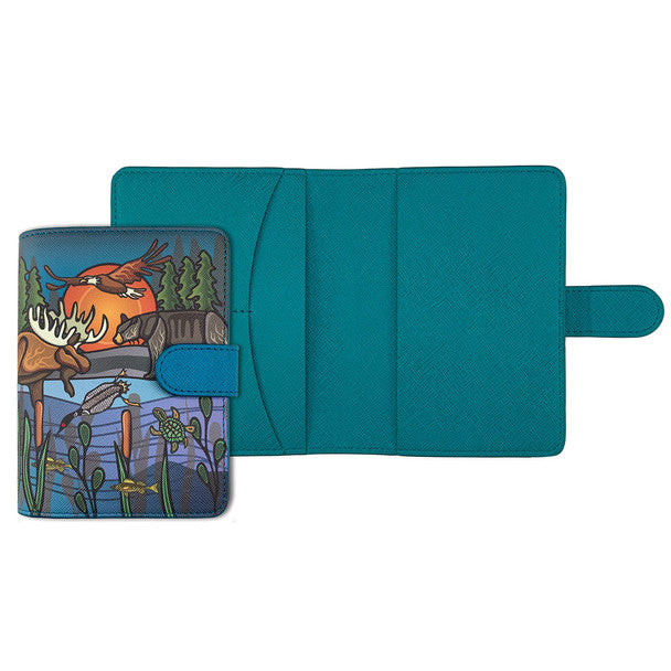 All My Relatives Indinawemaaganidag - Passport Holder featuring vibrant nature design, showcasing Indigenous themes and practical storage.