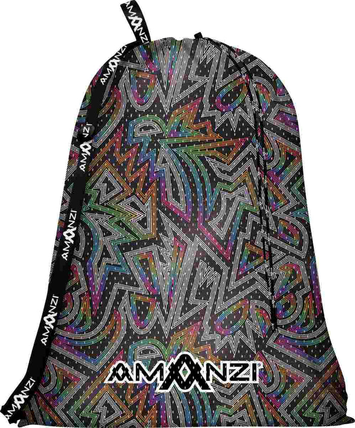 Amanzi Jagger Mesh Bag in multi-color with breathable mesh design, compact and versatile for carrying essentials.