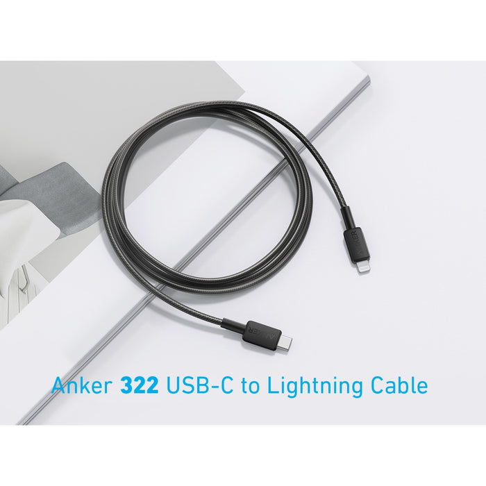 Anker 322 PowerLine USB C to MFI 1.8M 60W Cable - Black (A81B6H11)
