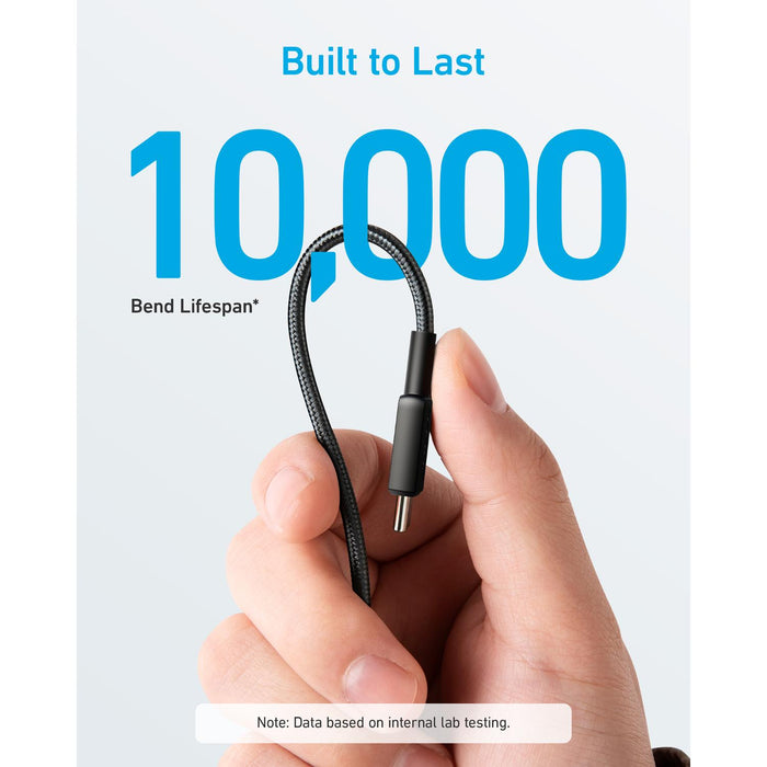 ANKER 322 USB C-USB C 1.8 Metre Braided Cable - Black (A81F6H11)