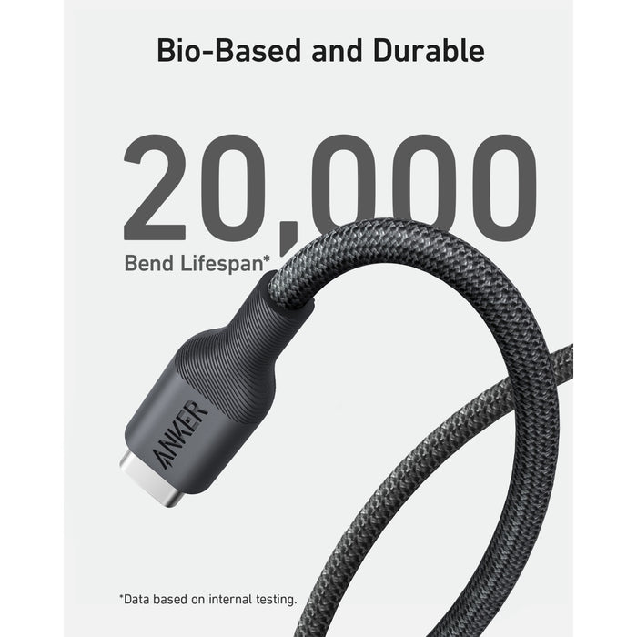 Anker 544 Bio-Based USB C-USB C Cable Fast Charging 140W 0.9M Cable - Black (A80F5H11)