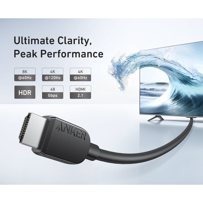 Anker HDMI Adapter Cable 8K@60Hz 1.8m HDMI to HDMI Cord - Black (A8742H11)