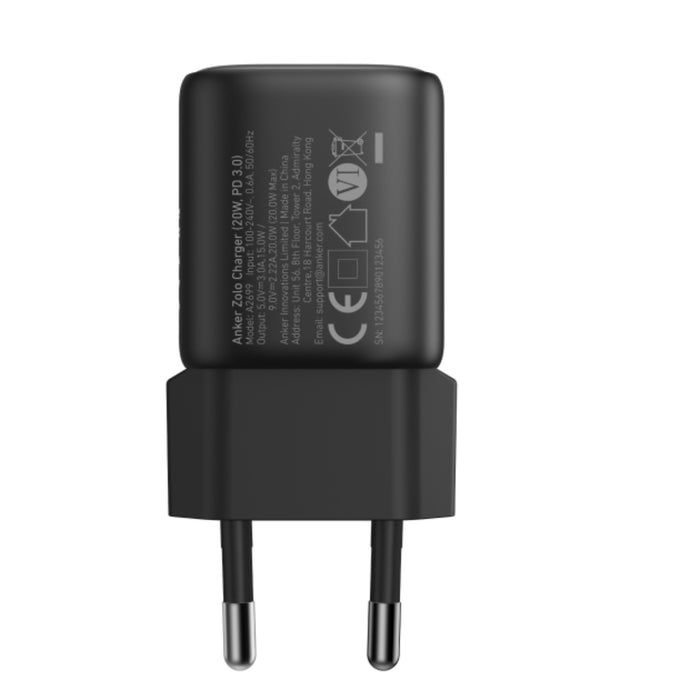 Anker Zolo 20W Compact USB C GaN Charger - Black (A2699L11)
