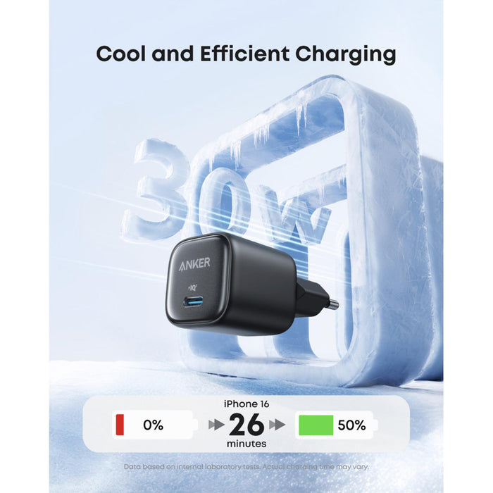 Anker Zolo 30W Compact USB C Charger With Cable - Black (B2698L11)