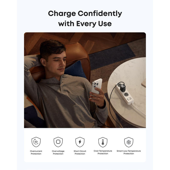 Anker Zolo 30W Compact USB C Charger With Cable - Black (B2698L11)