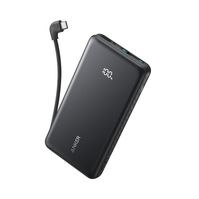 Anker Zolo Power Bank 10000mAh 22.5W With Built-In USB-C Cable - Black (A110DH11)