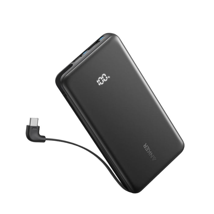 Anker Zolo Power Bank 10000mAh 22.5W With Built-In USB-C Cable - Black (A110DH11)