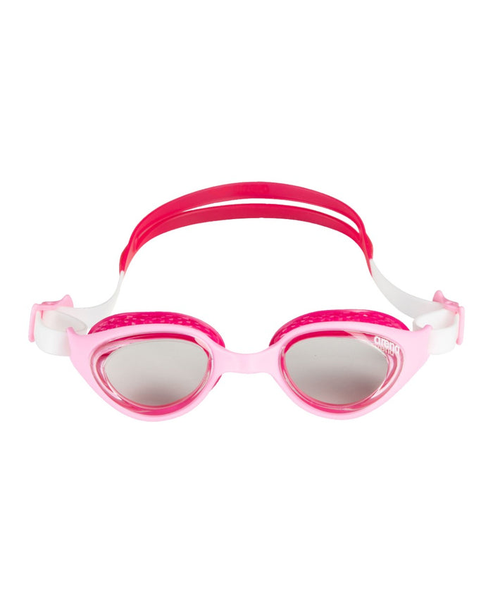 Arena Air Junior Goggle showing a sleek blue frame and clear lens, designed for young swimmers' comfort and visibility.