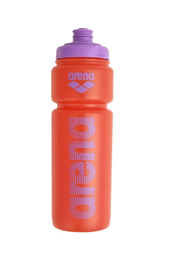 Arena sport water bottle in red and purple with a sleek design, ideal for sports and outdoor activities.