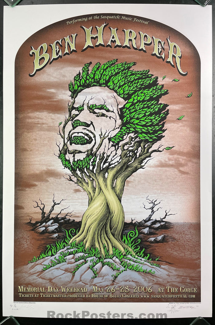 AUCTION - Emek - Ben Harper - Sasquatch '06 - Dusk Variant Silkscreen - Edition of 2 - Near Mint