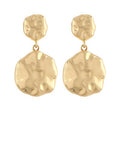 Aurelia Hammered Gold Double Drop Statement Earrings