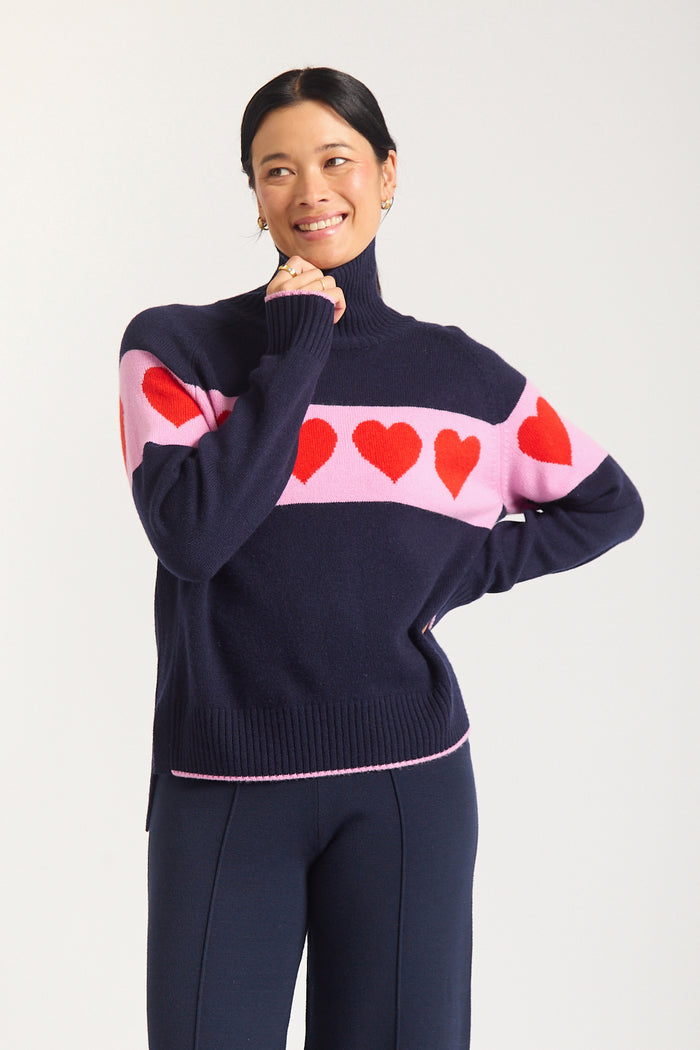 Bailey Merino Cashmere Sweater In Peacoat