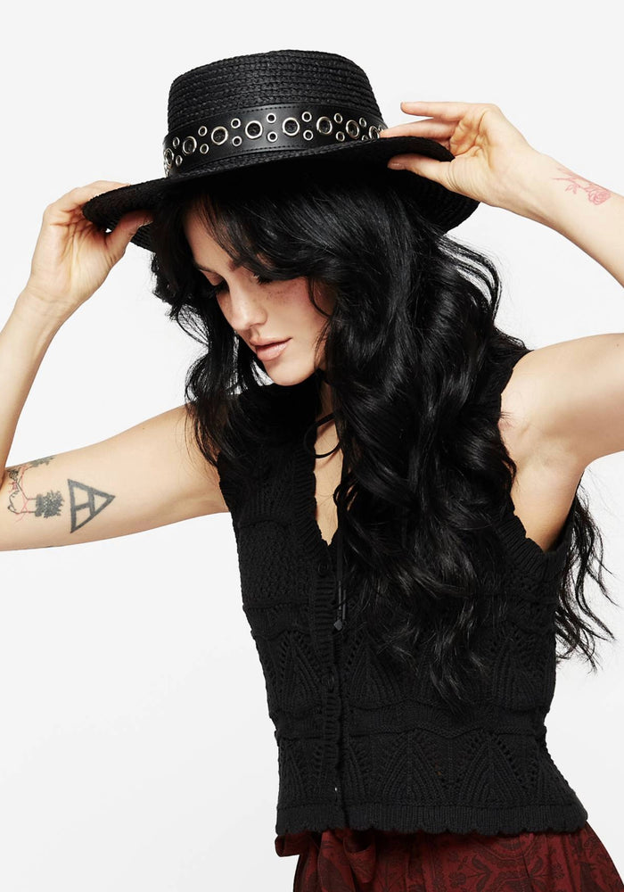 Banish Eyelet Belted Sun Hat