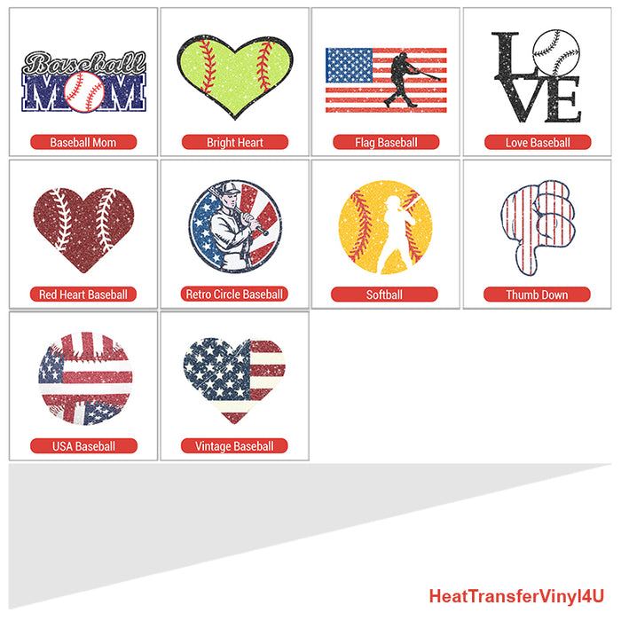 Baseball Theme PAC Glitter HTV (8")