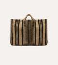 Black and Beige Maison Bengal Extra Large Jute Poresh Tote Bag
